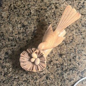 Elegant Tan Bird Sculpture